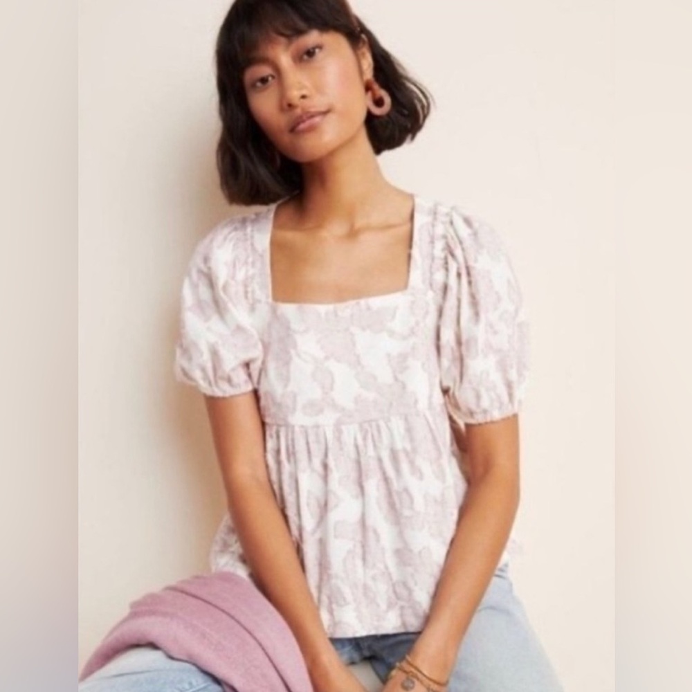 Anthropologie / Maeve Batia Textured Babydoll Top Sz XS